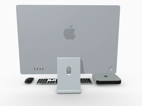 Experience Modern Elegance With Apple iMac PC Set 3D Model