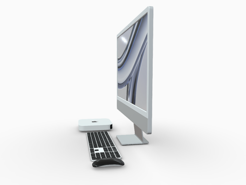 Experience Modern Elegance With Apple iMac PC Set 3D-Modell