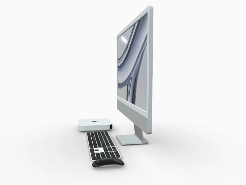 Experience Modern Elegance With Apple iMac PC Set 3D Model