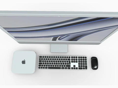 Experience Modern Elegance With Apple iMac PC Set 3D Model