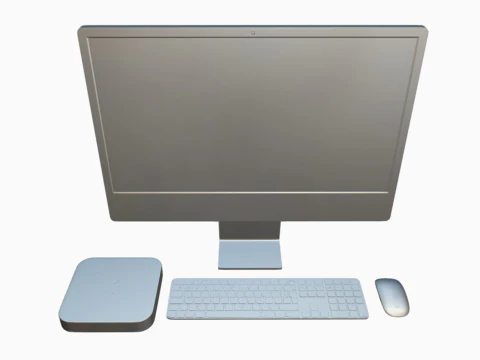 Experience Modern Elegance With Apple iMac PC Set 3D Model