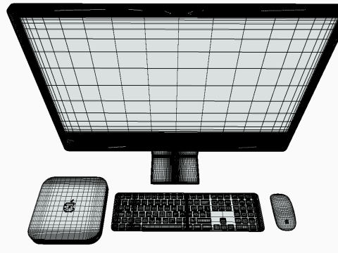 Experience Modern Elegance With Apple iMac PC Set 3D-Modell