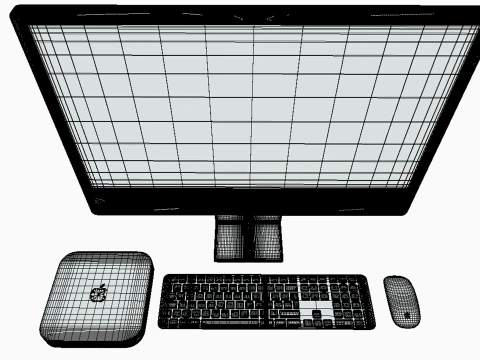 Experience Modern Elegance With Apple iMac PC Set 3D Model