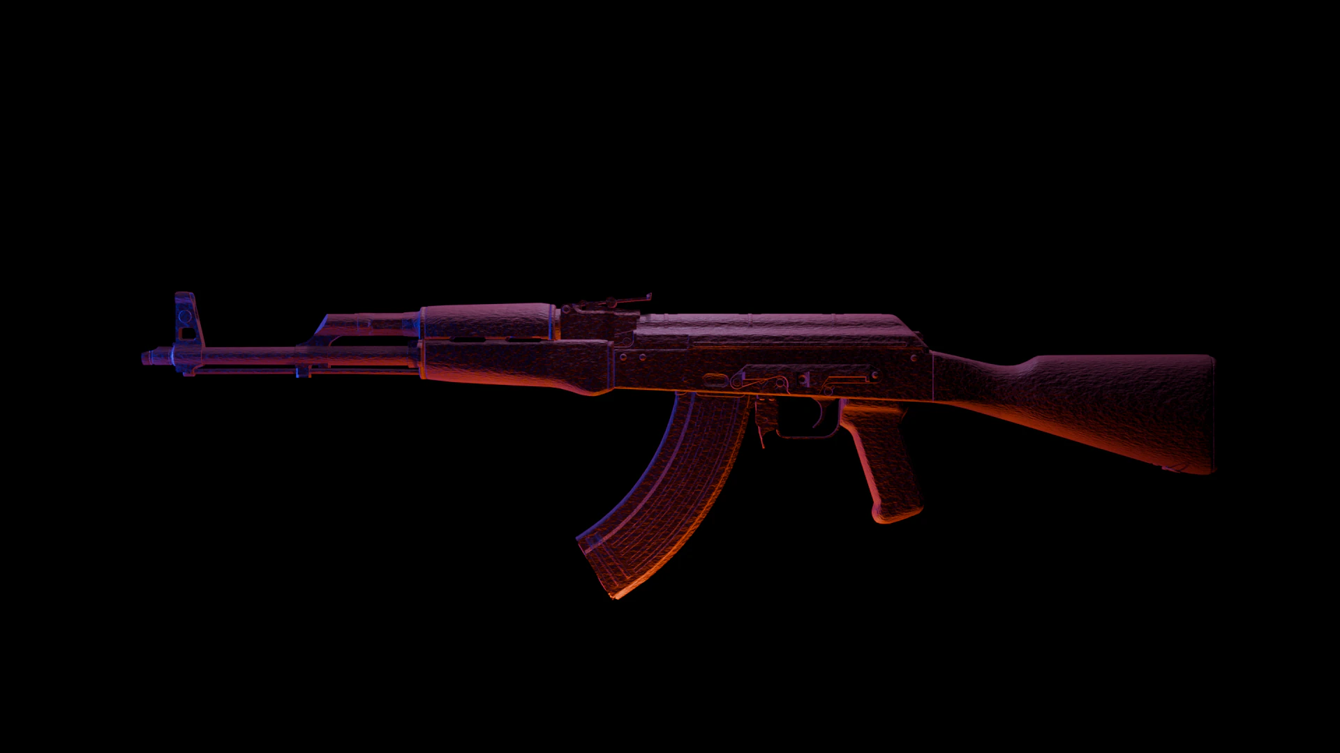 AK47 3D Model .c4d .max .obj .3ds .fbx .stl .blend 