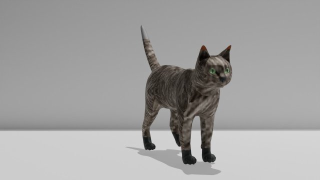 Low-poly cat 3D 모델 .c4d .max .obj .3ds .fbx .stl .blend 