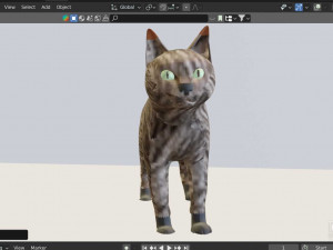 Low-poly cat 3D 모델