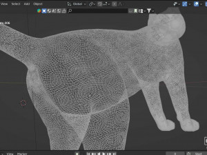 Low-poly cat 3D 모델