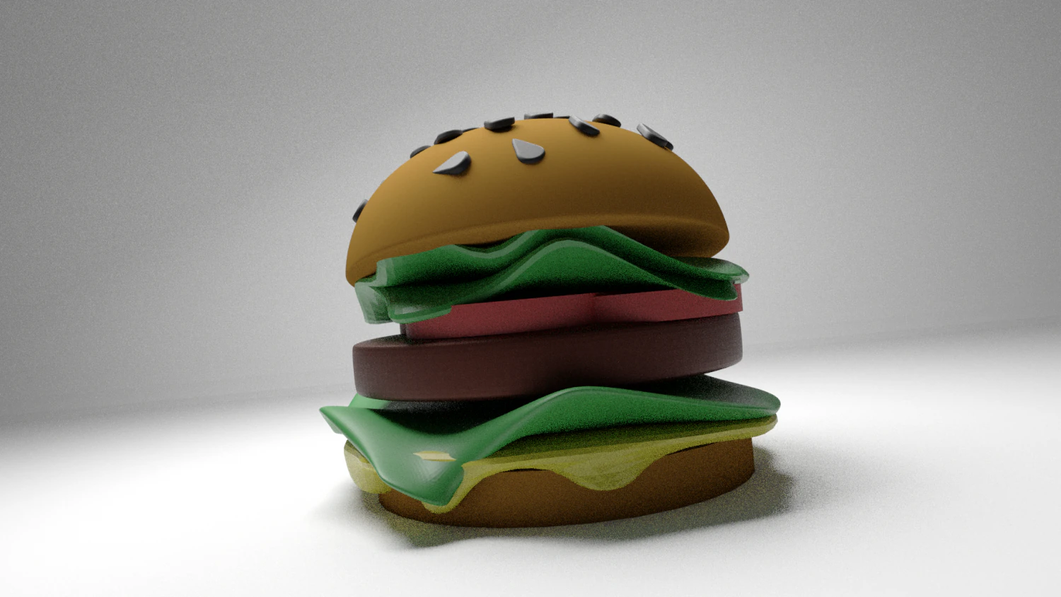 Simple Cheesburger - LowPoly 3D Model .c4d .max .obj .3ds .fbx .stl .blend 