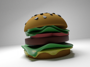 Simple Cheesburger - LowPoly 3D Model