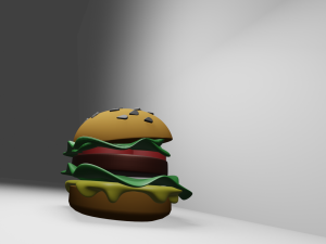 Simple Cheesburger - LowPoly Modèle 3D