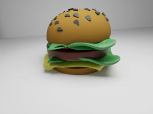 Simple Cheesburger - LowPoly 3D Model