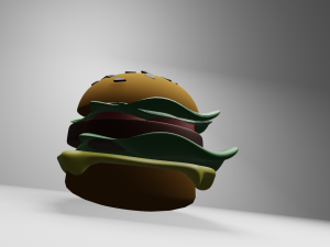 Simple Cheesburger - LowPoly Modèle 3D