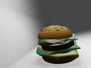 Simple Cheesburger - LowPoly 3D Model