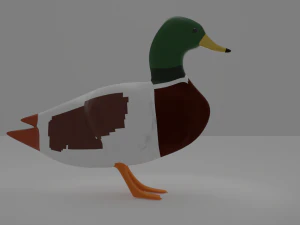 Darmowa kaczka zrobiona w Blenderze Model 3D