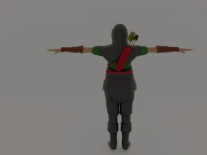 Female archer Blender Model Game ready 3D Model