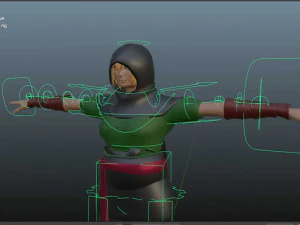 Female archer Blender Model Game ready 3D Model