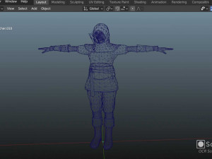 Female archer Blender Model Game ready Modèle 3D