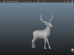 American deer realistic model 3D 모델
