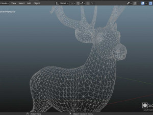 American deer realistic model 3D 모델