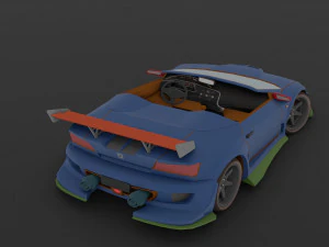Cool tunning convertible car 3D Model