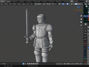 Knight templar- game ready 3D Model