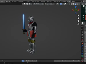 Knight templar- game ready 3D Model