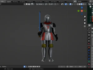 Knight templar- game ready 3D Model