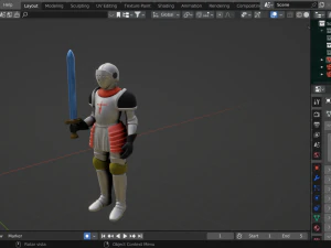 Knight templar- game ready 3D Model