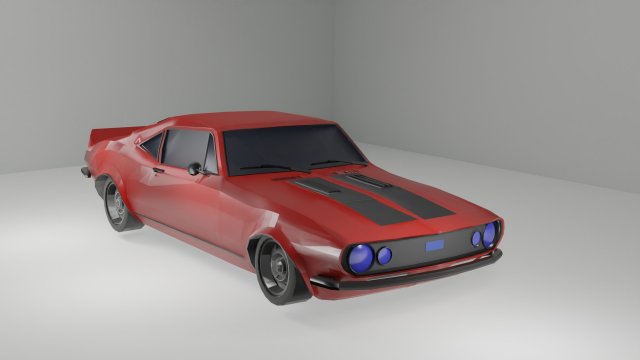 LowPoly Old Camaro 3D-Modell .c4d .max .obj .3ds .fbx .stl .blend 