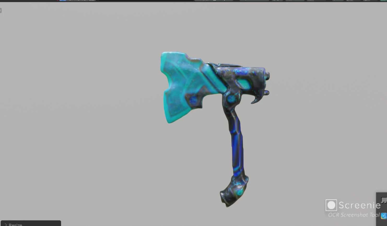 Blue Sci-Fi Axe with neon colors 3D Model .c4d .max .obj .3ds .fbx .stl .blend 