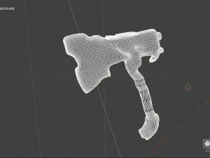 Blue Sci-Fi Axe with neon colors 3D Model