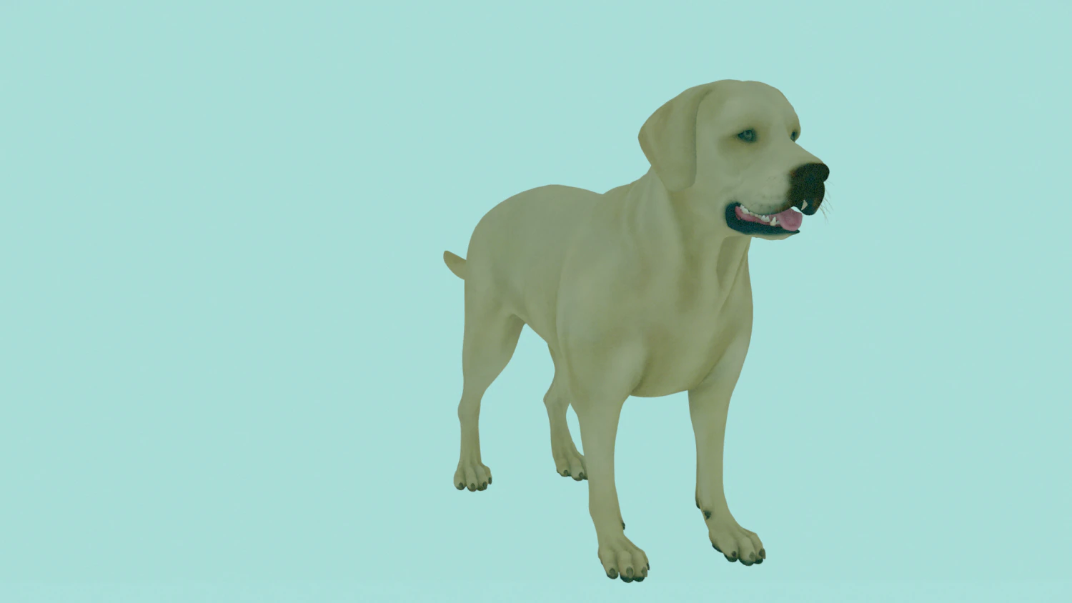 Realistic Golden Retriever Dog Model 3D Model .c4d .max .obj .3ds .fbx .stl .blend 