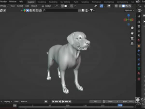 Realistic Golden Retriever Dog Model 3D Model