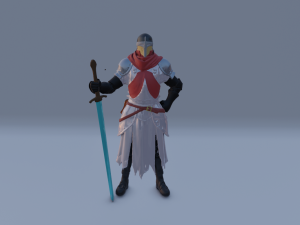 Epic medievel knight with the Magical Crystal Sword 3D मॉडल