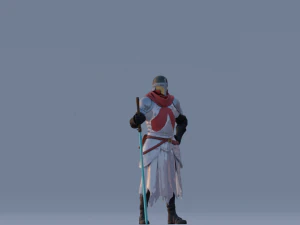Epic medievel knight with the Magical Crystal Sword 3D Model