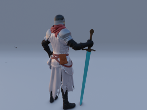 Epic medievel knight with the Magical Crystal Sword 3D 模型