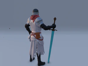 Epic medievel knight with the Magical Crystal Sword 3D Model