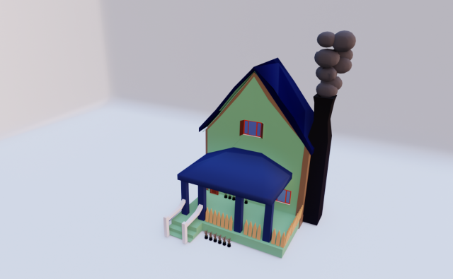 LOW POLY- AMERICAN STYLE HOME USA 3D Model .c4d .max .obj .3ds .fbx .stl .blend 