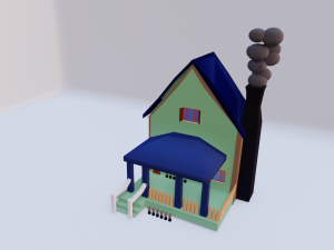 LOW POLY- AMERICAN STYLE HOME USA 3D Model