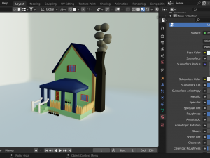 LOW POLY- AMERICAN STYLE HOME USA 3D Model