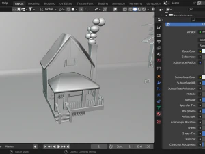 LOW POLY- AMERICAN STYLE HOME USA 3D Model