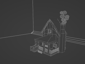 LOW POLY- AMERICAN STYLE HOME USA 3D Model