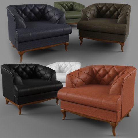 Armchair Davidos Passion Modelo 3D .c4d .max .obj .3ds .fbx .stl .blend 