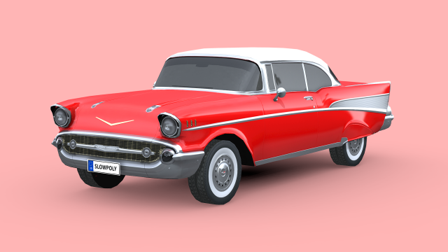 Chevrolet Bel Air z 1957 r Model 3D .c4d .max .obj .3ds .fbx .stl .blend 