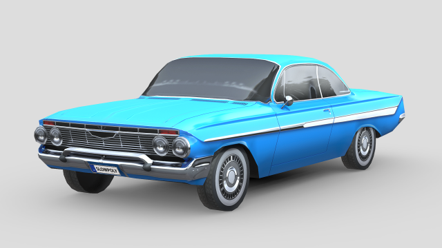 Chevrolet Impala Coupe 1961 3D Model .c4d .max .obj .3ds .fbx .stl .blend 