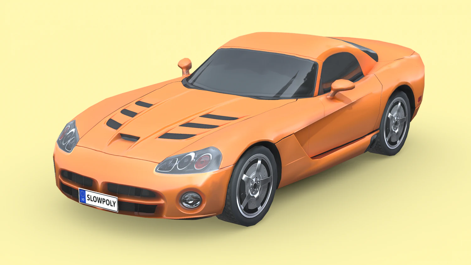 Dodge Viper SRT 2010 3D Model .c4d .max .obj .3ds .fbx .stl .blend