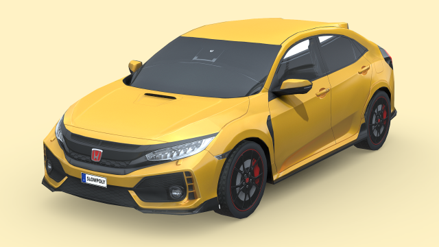 Honda Civic Type R 2018 3D Модель .c4d .max .obj .3ds .fbx .stl .blend 