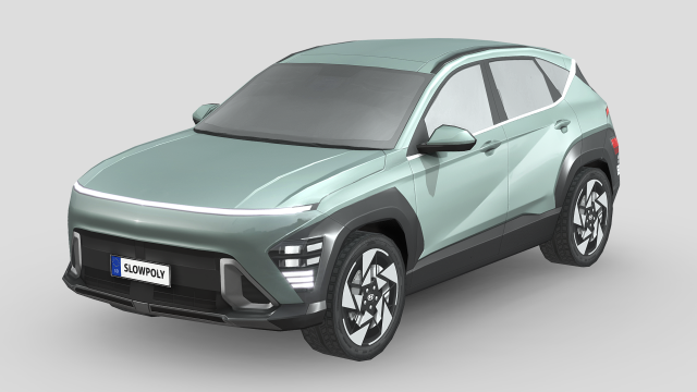 Hyundai Kona 2024 3D Model .c4d .max .obj .3ds .fbx .stl .blend 