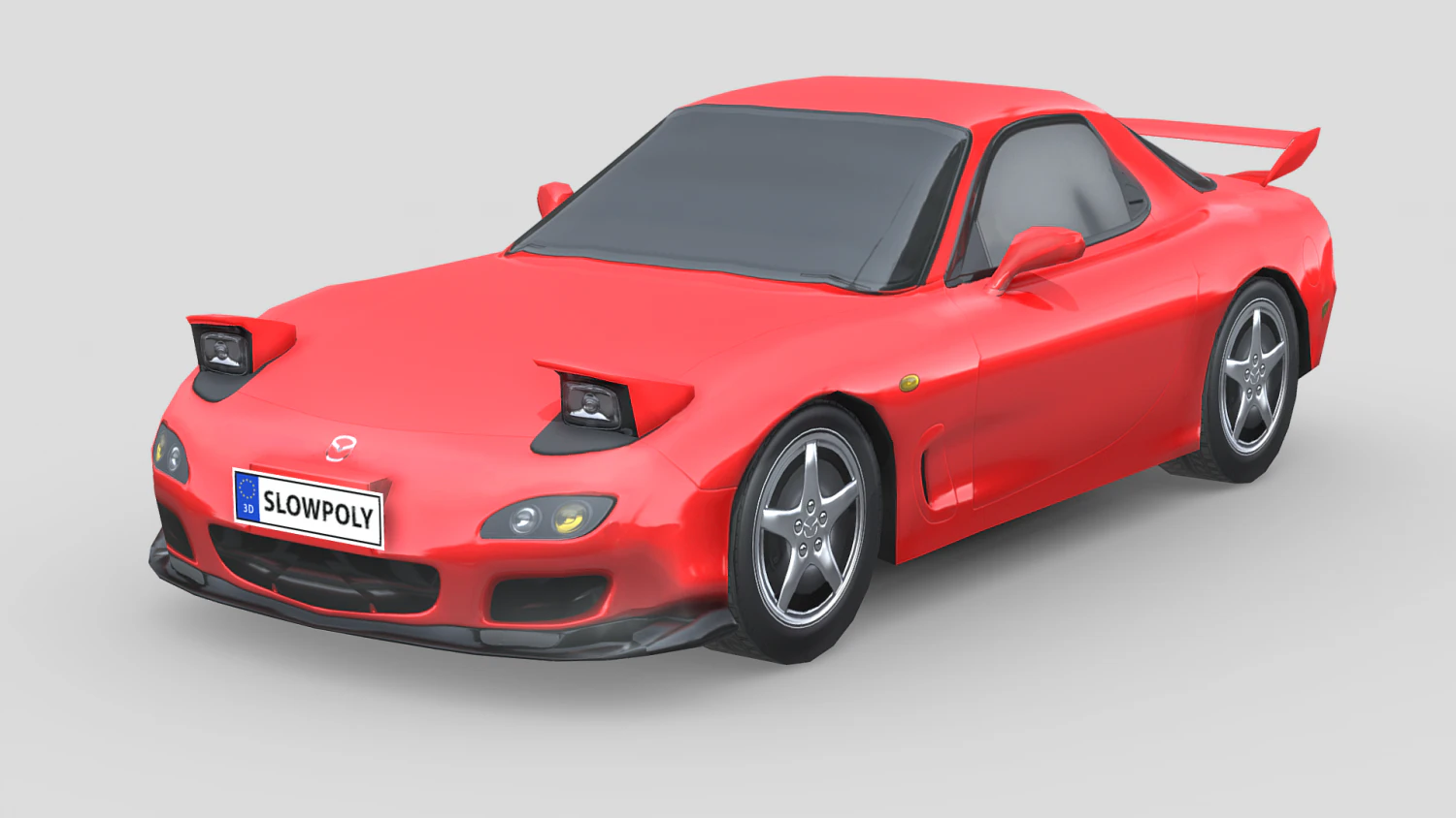Mazda RX-7 1999 3D Model .c4d .max .obj .3ds .fbx .stl .blend