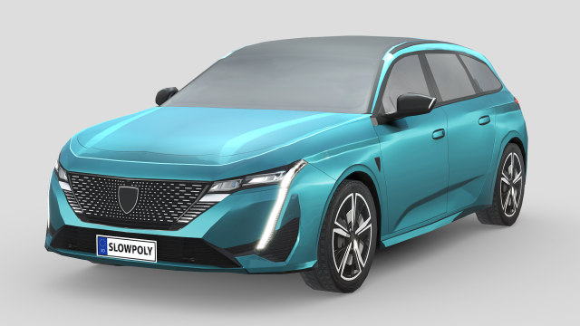 Peugeot 308 SW hybrid 2022 3D मॉडल .c4d .max .obj .3ds .fbx .stl .blend 